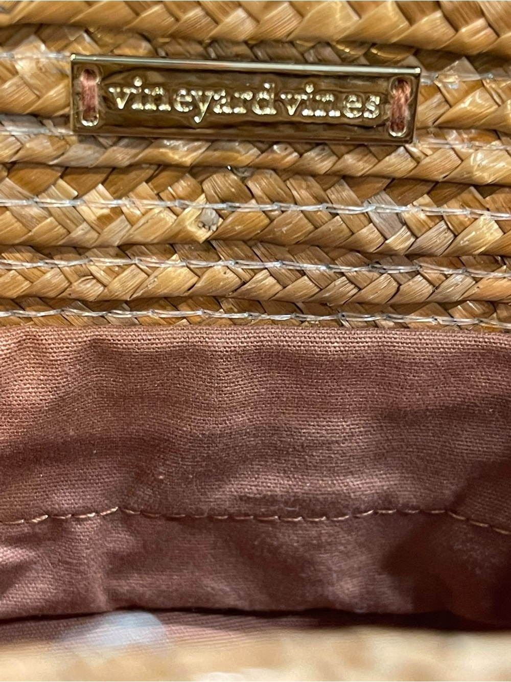 NWOT Vineyard Vines Woven Rattan Bucket Bag Crossbody Leather Straps - Picture 2 of 6